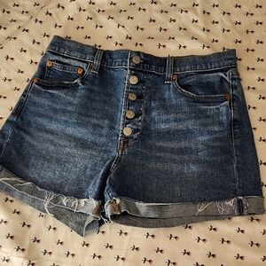 GAP Blue Denim Button-Fly Jean Shorts